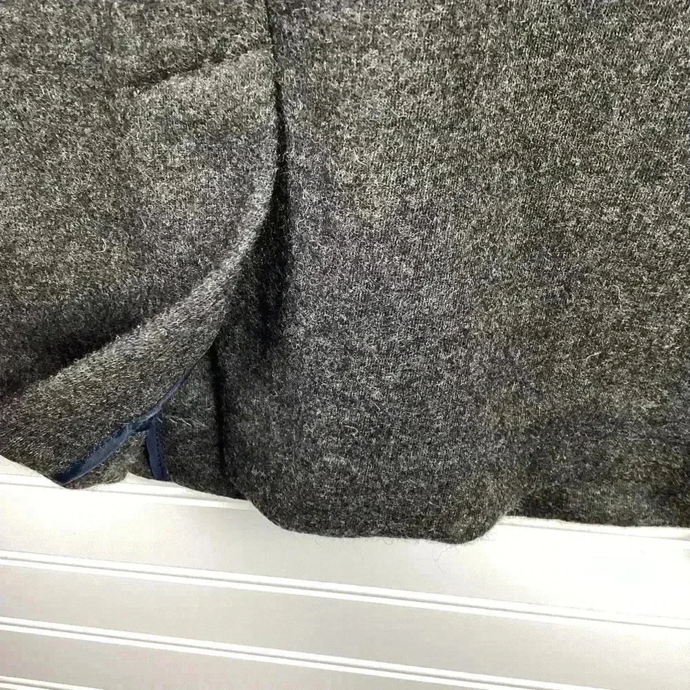 J. Crew NWOT 6 Dark Charcoal Gray 100% Wool Women's Button Front Blazer Size